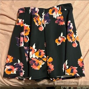 Floral Black Skirt